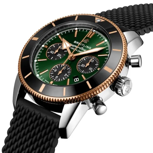 Breitling Superocean Men Automatic Green Rubber Watch UB01622A1L1S1