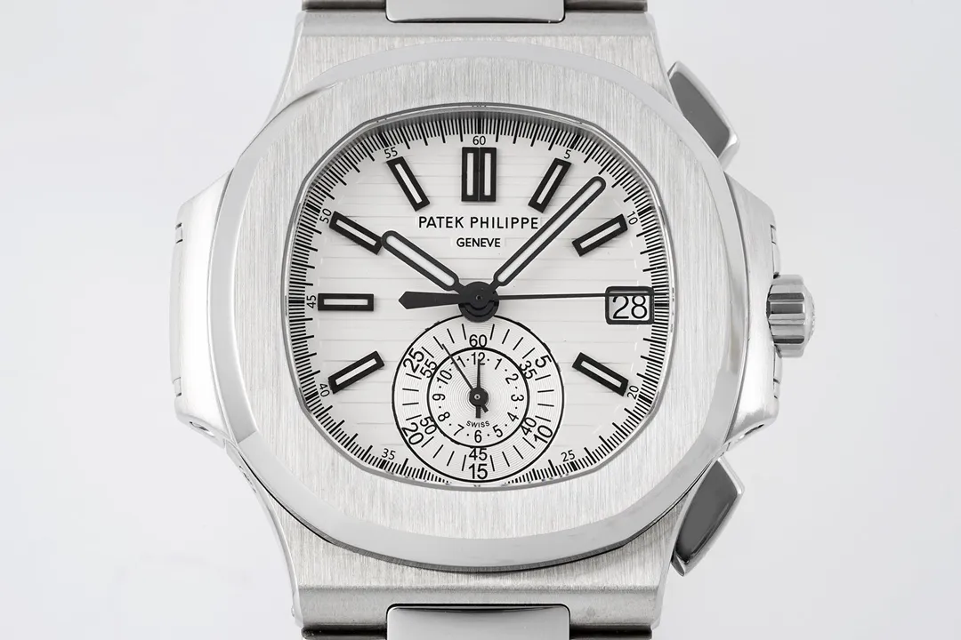 Patek Philippe Silver Nautilus Chronograph Watch