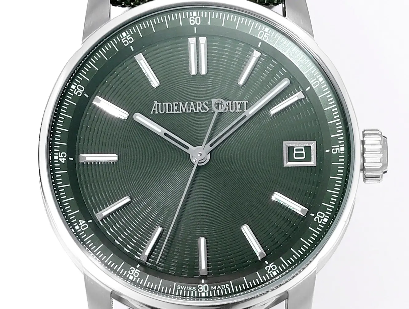 watch Audemars Piguet CODE 11.59 Green Dial Stainless Steel Watch with Fabric Strap
