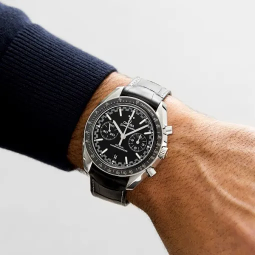 Omega Speedmaster Men Automatic Black Calf Watch O32933445101001