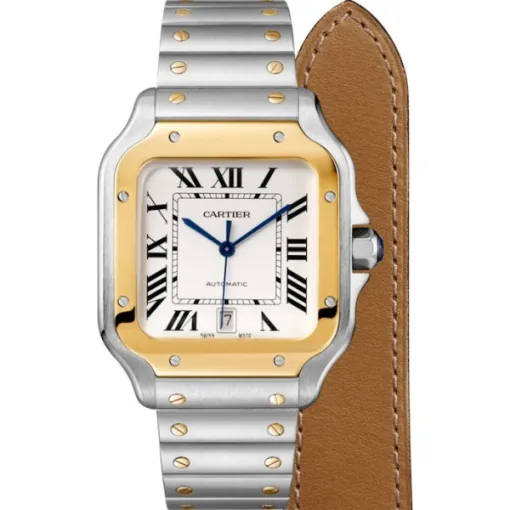 Cartier Santos de Cartier Men Automatic Silver Stainless Steel Watch W2SA0009