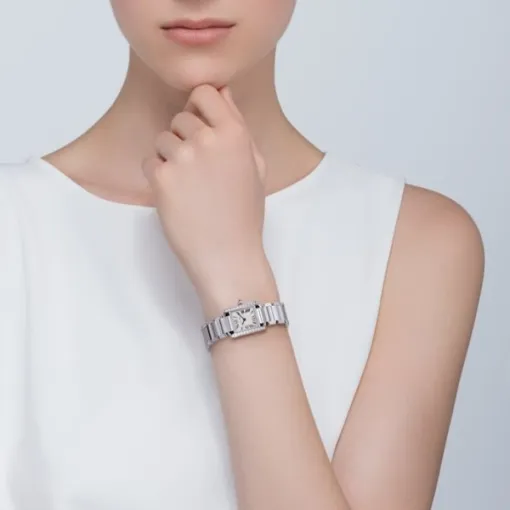 Cartier Tank Française Women Quartz Silver Stainless Steel Watch W4TA0008