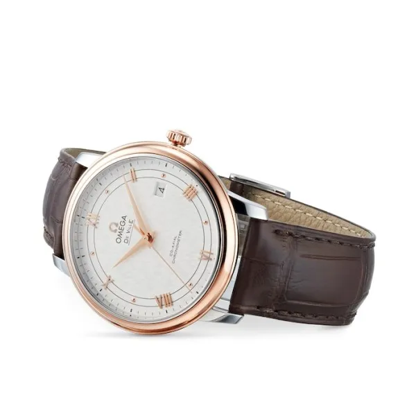 Omega De Ville Men Automatic Mother of Pearl Leather Watch O42423402002002