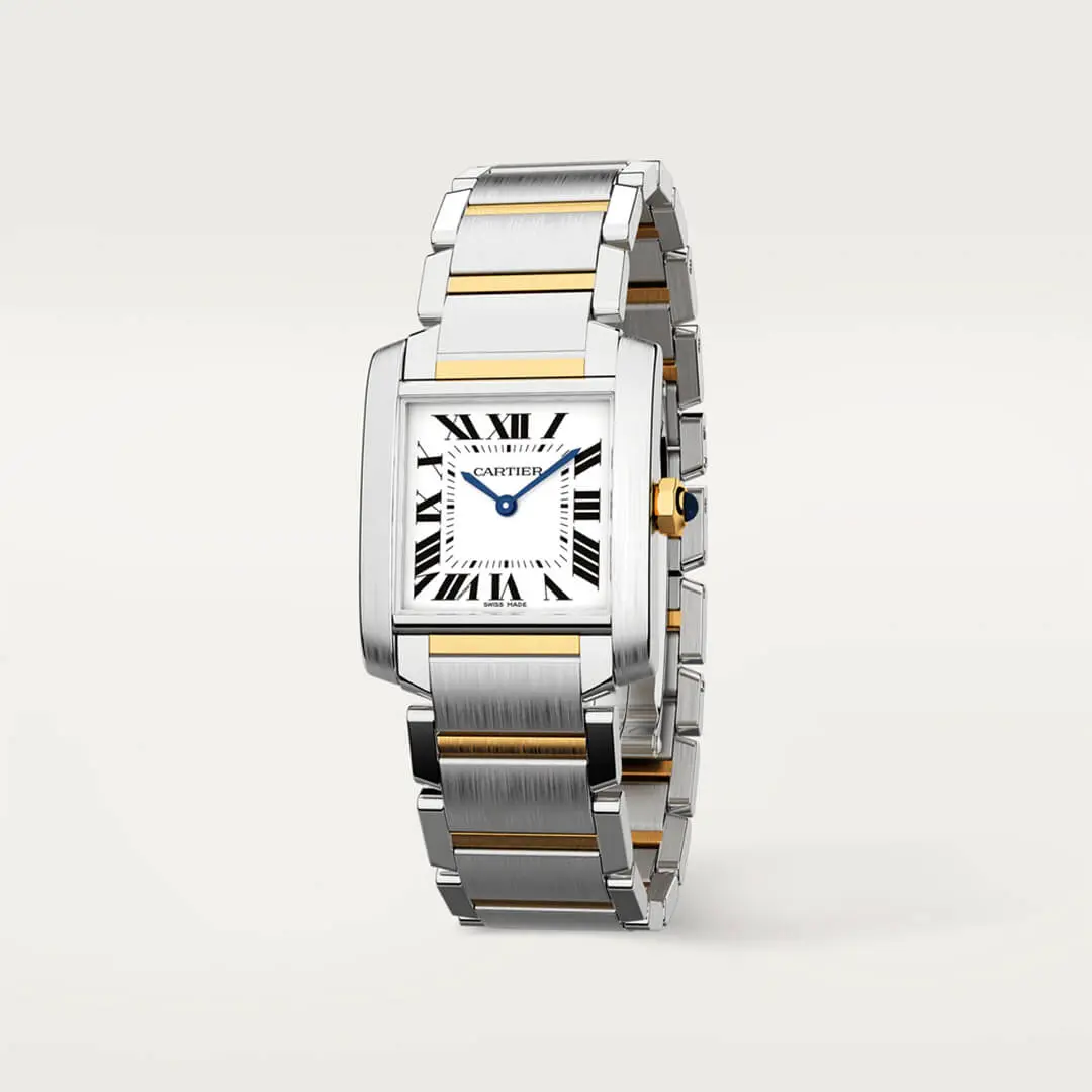 Cartier Tank Française Women Quartz Silver Bicoloured Watch W2TA0003