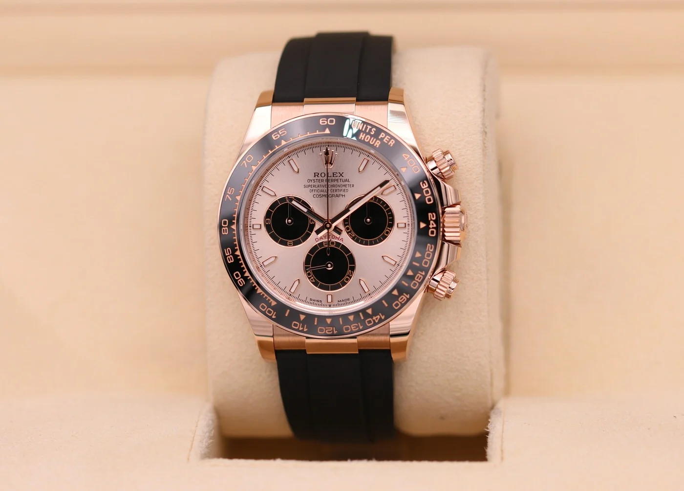 Superclone Rolex Daytona 40 mm Sundust Dial in Everose Gold 126515LN