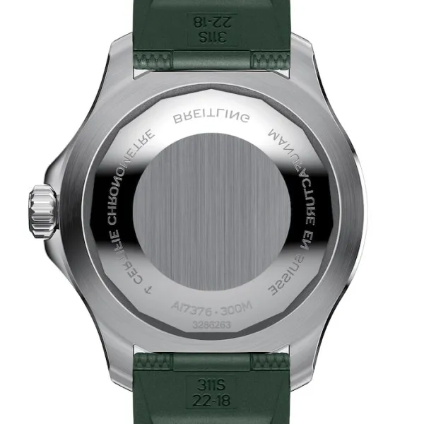 Breitling Superocean Men Automatic Green Rubber Watch A17376A31L1S1
