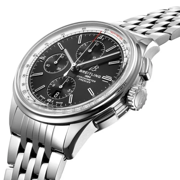 Breitling Premier Men Automatic Black Stainless Steel Watch A13315351B1A1