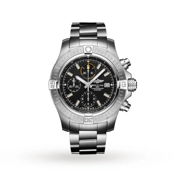 Breitling Avenger Men Automatic Black Stainless Steel Watch A13317101B1A1