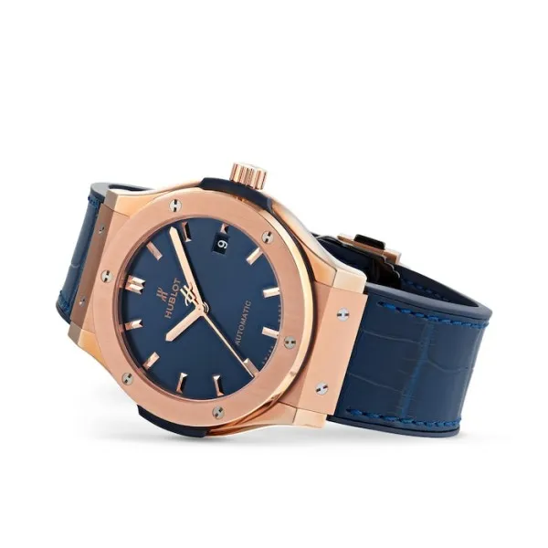 Hublot Classic Fusion Men Automatic Blue Leather Watch 511.OX.7180.LR