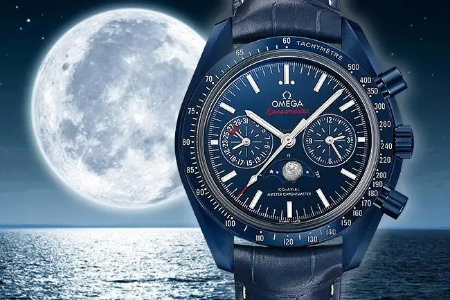 Omega Speedmaster Men Automatic Blue Leather Watch O30493445203001