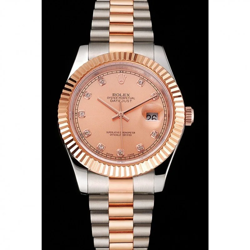 Superclone Rolex Datejust 41mm Rose-Gold Dial REP016816