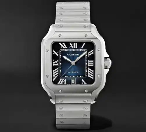 Cartier Santos de Cartier Men Automatic Blue Stainless Steel Watch WSSA0030