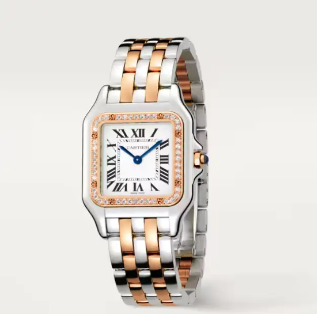 Cartier Panthère de Cartier Women Quartz Silver 18ct Rose Gold Watch W3PN0006