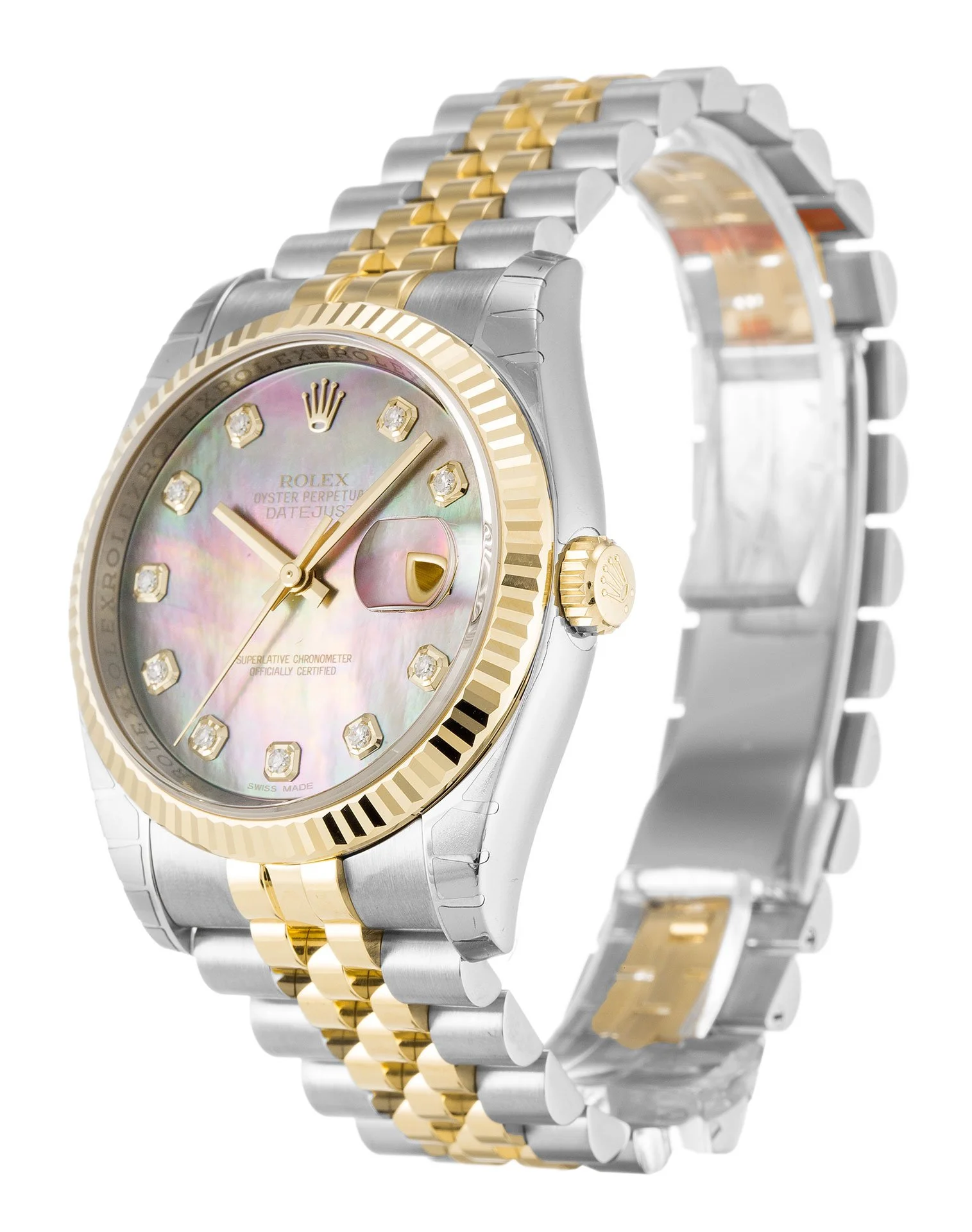 Rolex Datejust 36mm Mother of Pearl   Black Dial 116233