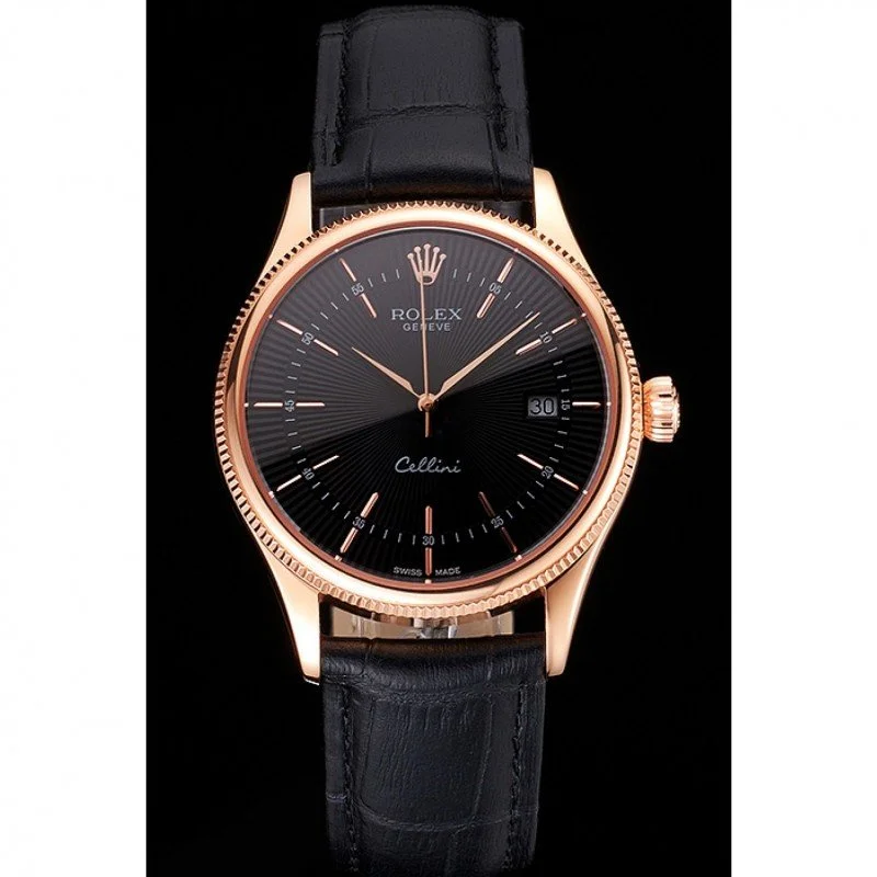 Superclone Rolex Cellini 38mm Black Dial REP016799