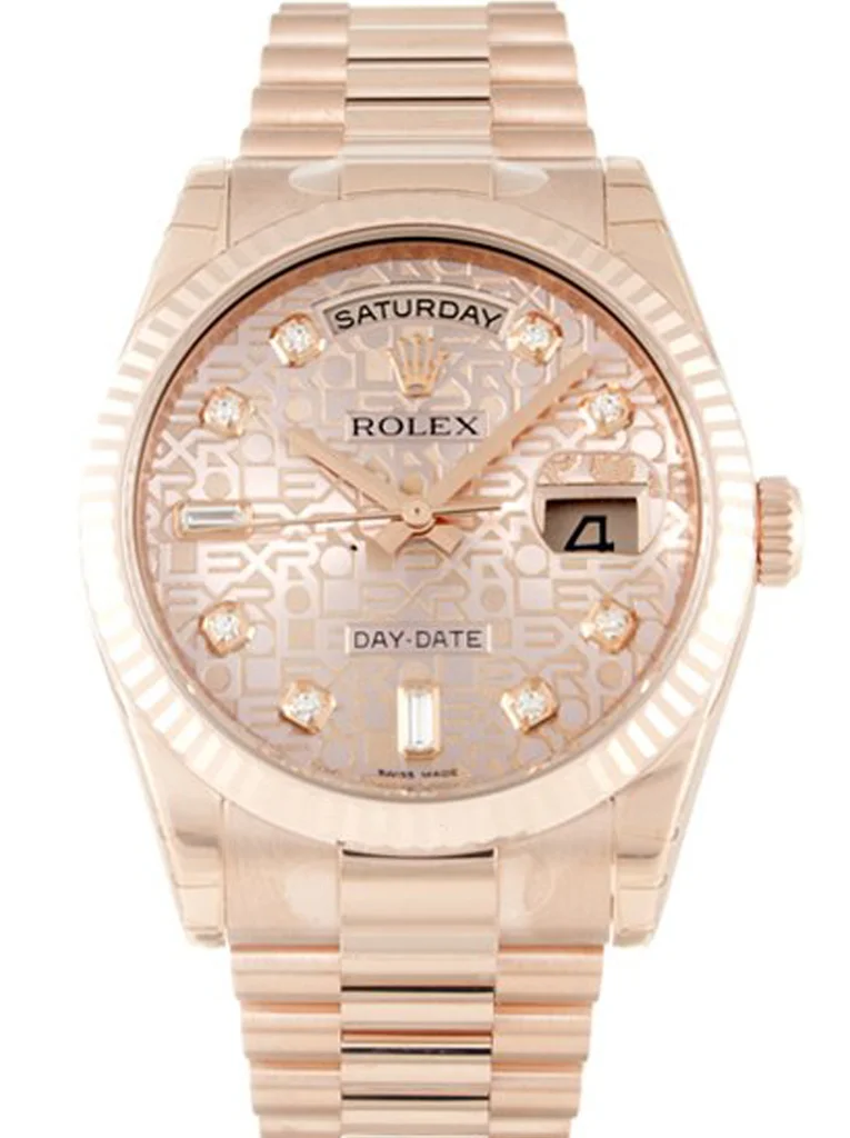 Rolex Day-Date 36mm Rose Dial 118235 F