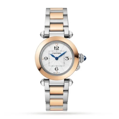Cartier Pasha de Cartier Women Quartz Silver Stainless Steel   18ct Rose Gold Watch W2PA0007